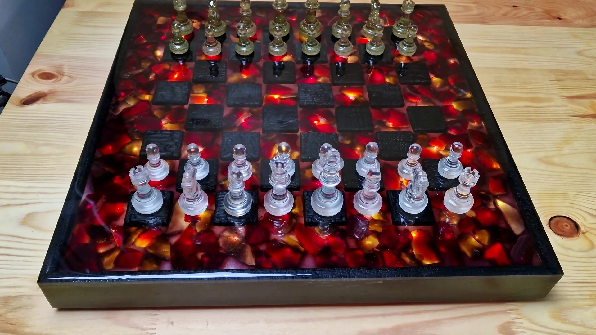 Lava Chess of Epoxy and Wood Floating Effect - Image 3