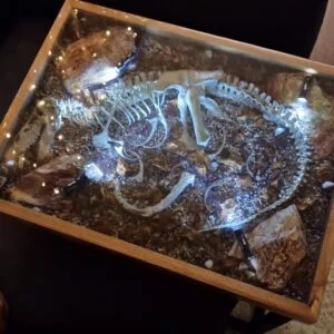 Table Made of Oak and Epoxy Resin with Led