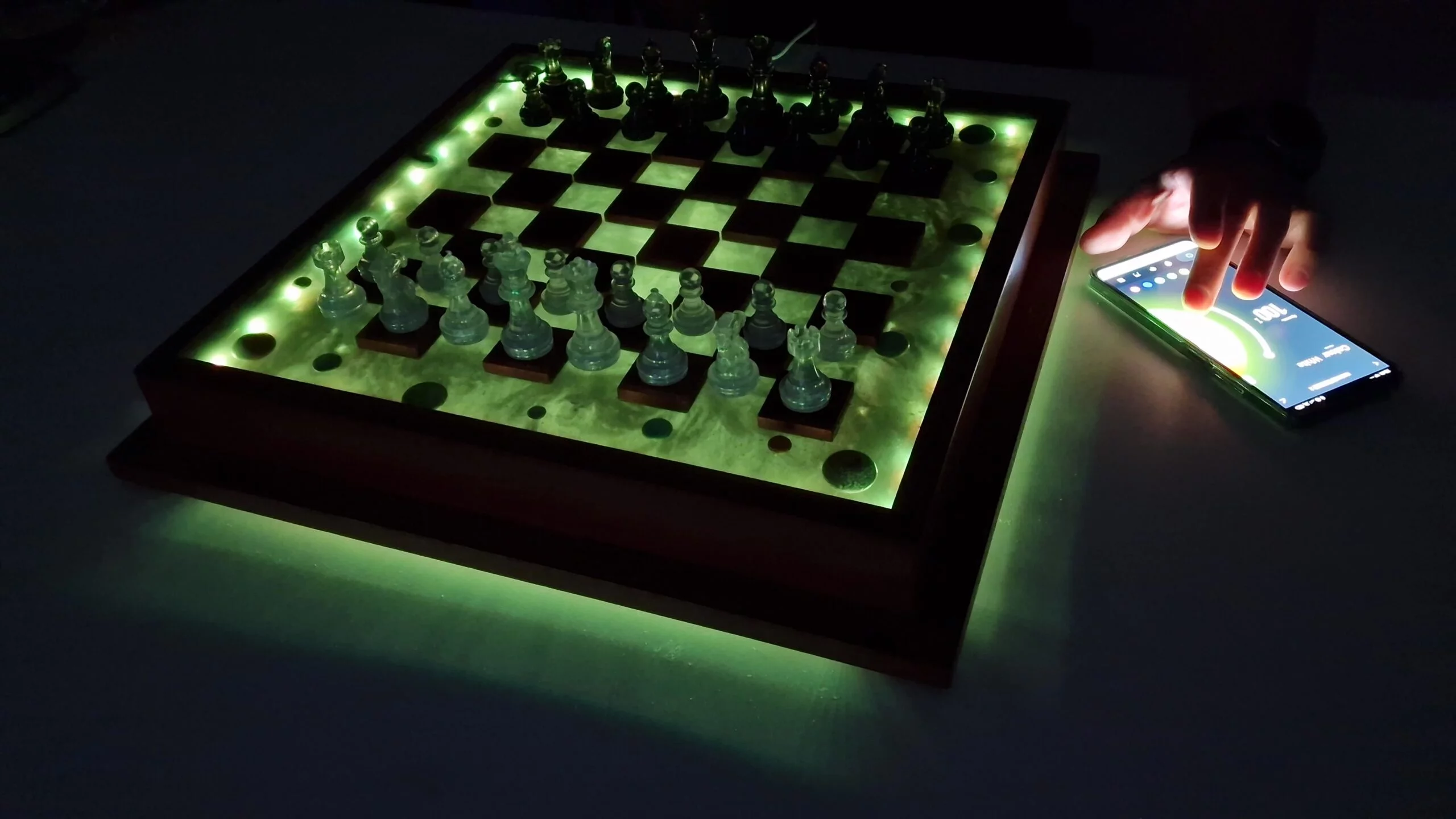 Space Chess made of Oak and Epoxy Resin - Image 16