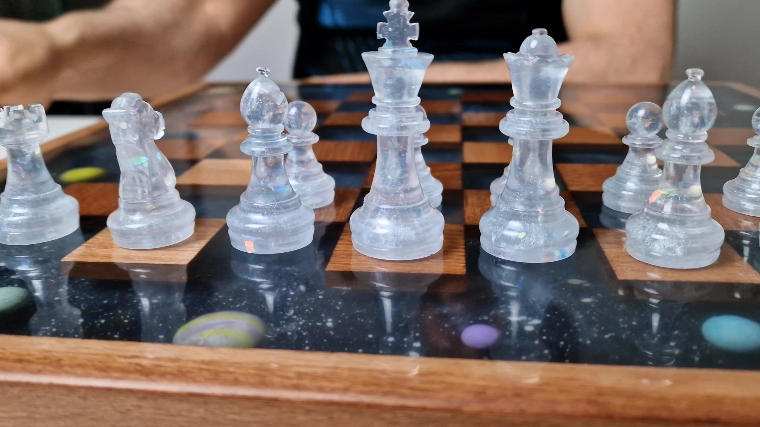 Space Chess made of Oak and Epoxy Resin - Image 8