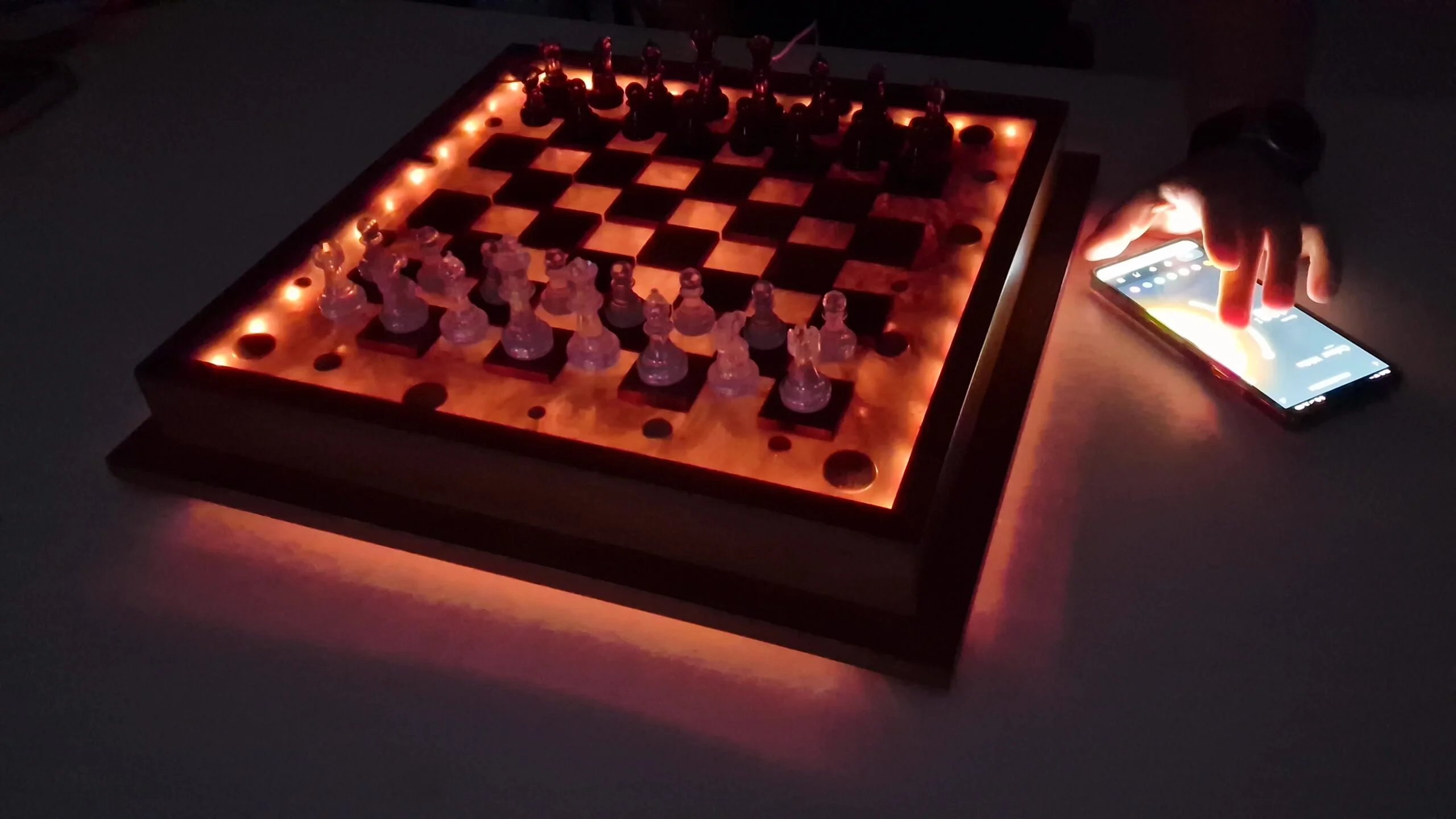 Space Chess made of Oak and Epoxy Resin - Image 15