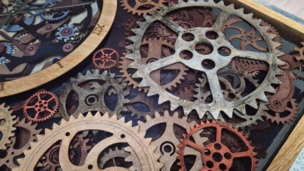 Epoxy Table with Gears and Clock Portal to the Past - Image 6