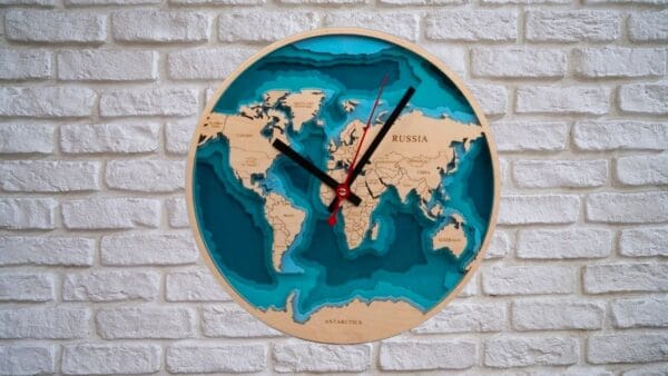 World Clock Layers  Laser cut file